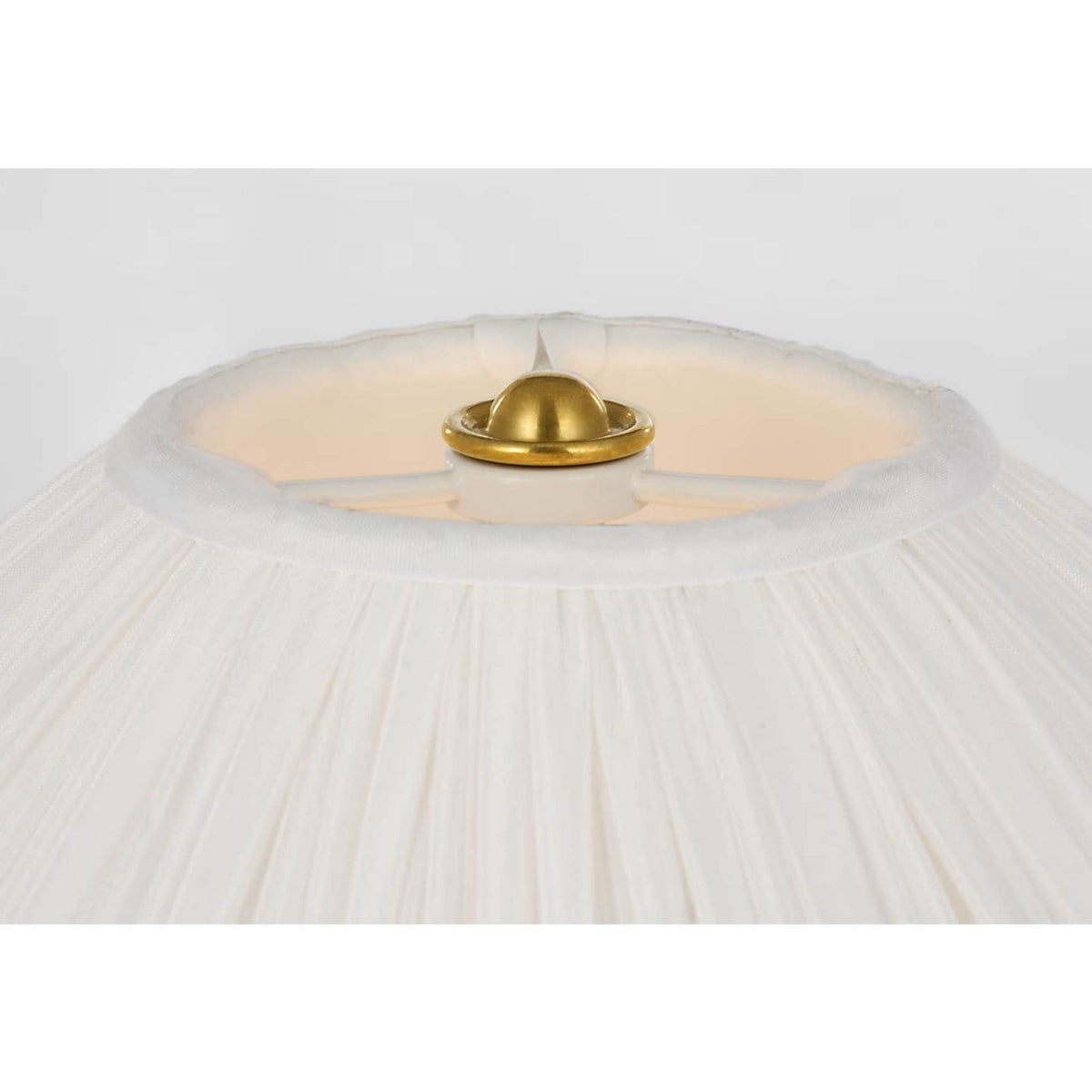 Amber Lewis Soren 53" Floor Lamp in Hand-Rubbed Antique Brass with Silk Pleated Shade W18" x H53.5"
