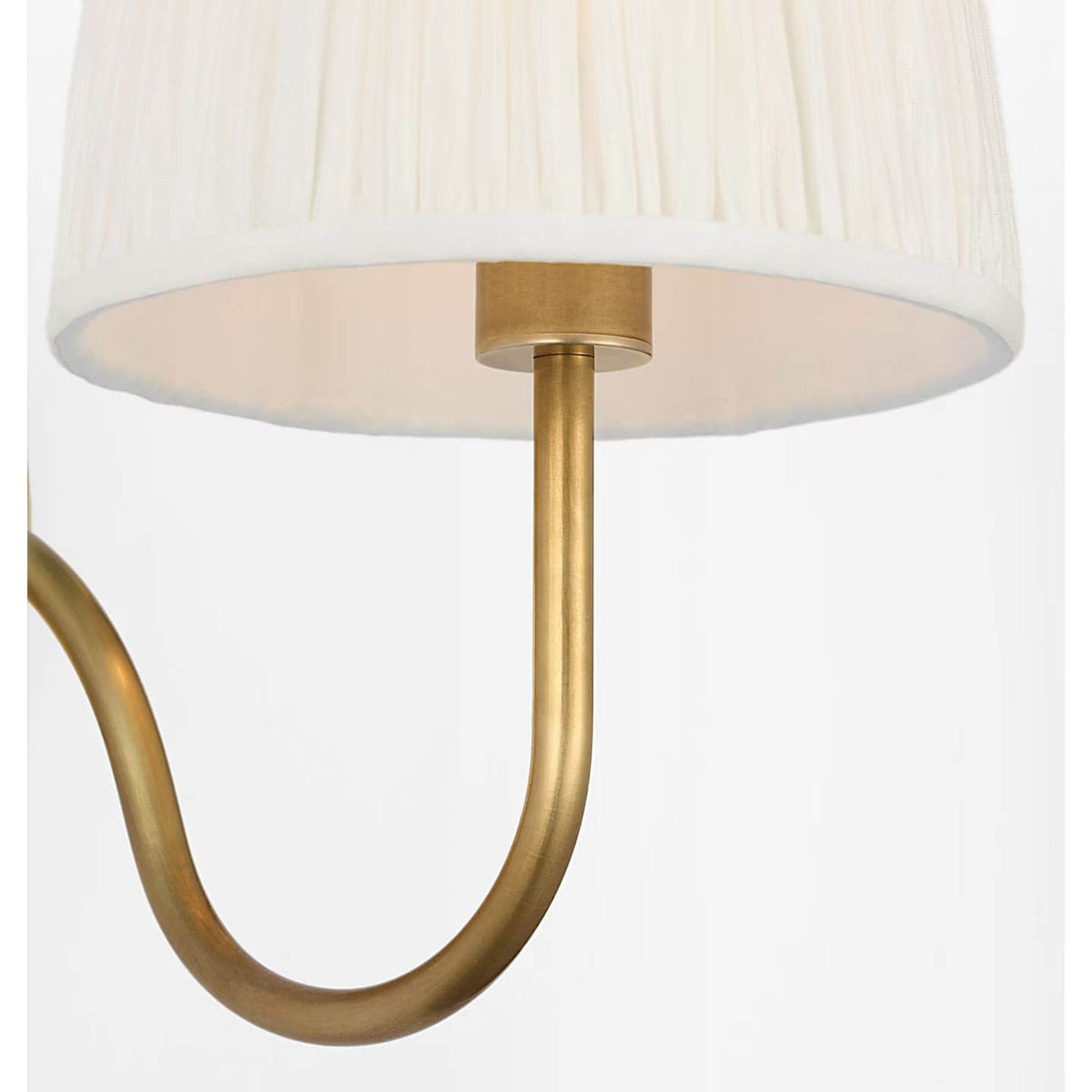 Amber Lewis Lyndsie Small Sconce in Hand-Rubbed Antique Brass with Silk Pleated Shade W6" x H10.75" x E10"