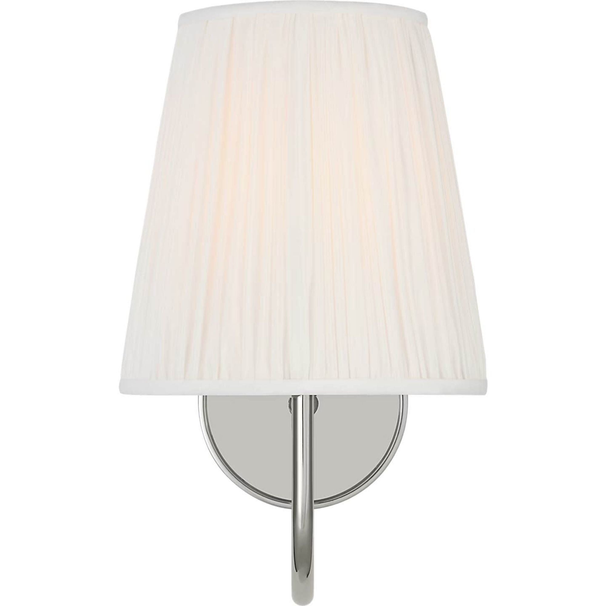 Amber Lewis Lyndsie Small Sconce in Polished Nickel with Silk Pleated Shade W6" x H10.75" x E10"