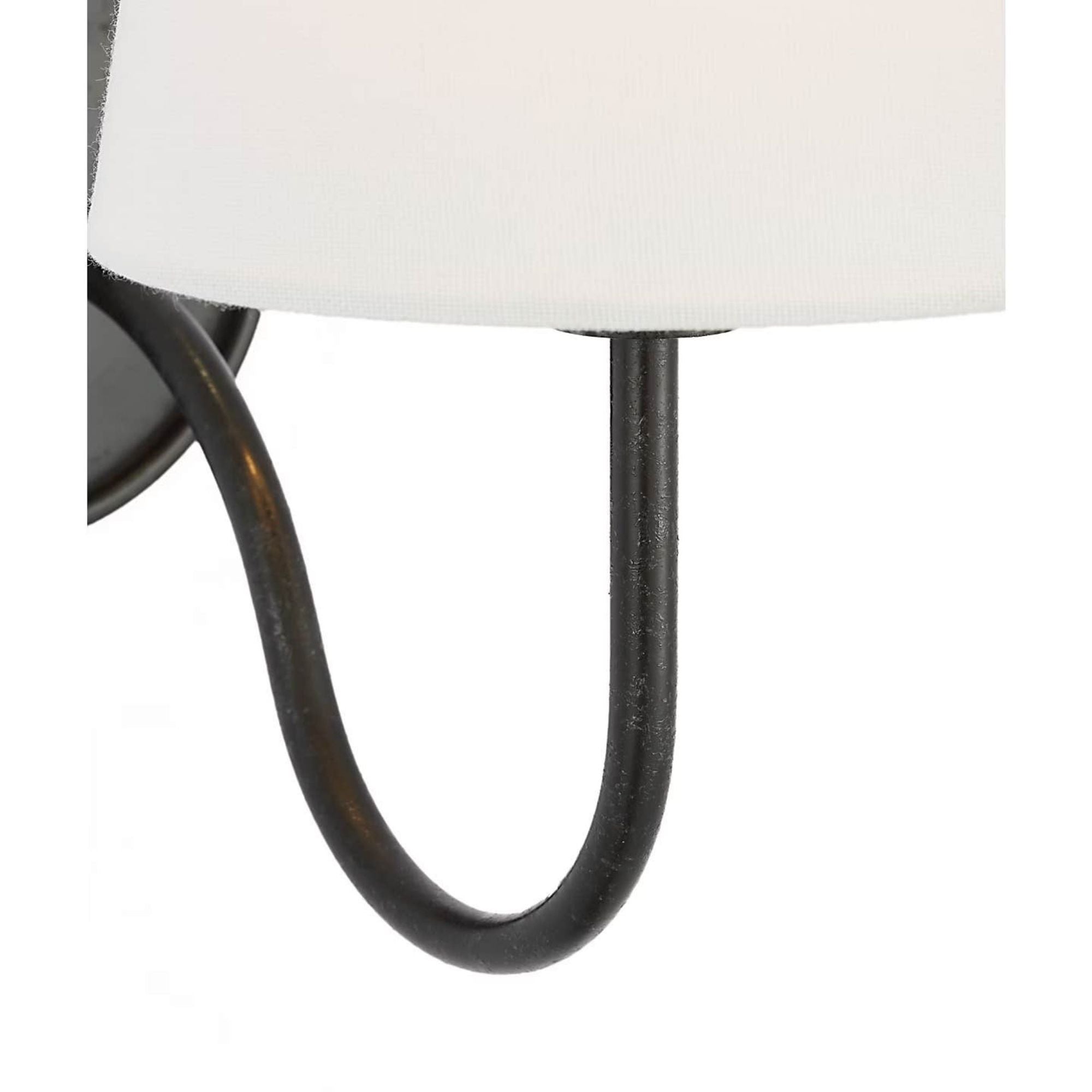 Amber Lewis Lyndsie Small Cordless Sconce in Aged Iron with Linen Shade W6" x H10.75" x E10"