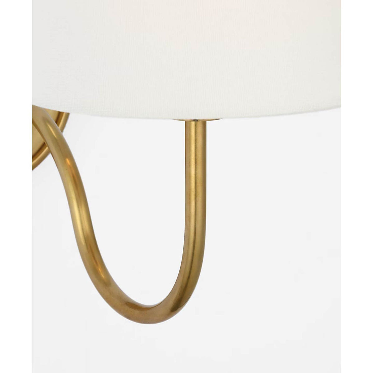 Amber Lewis Lyndsie Small Cordless Sconce in Hand-Rubbed Antique Brass with Linen Shade W6" x H10.75" x E10"