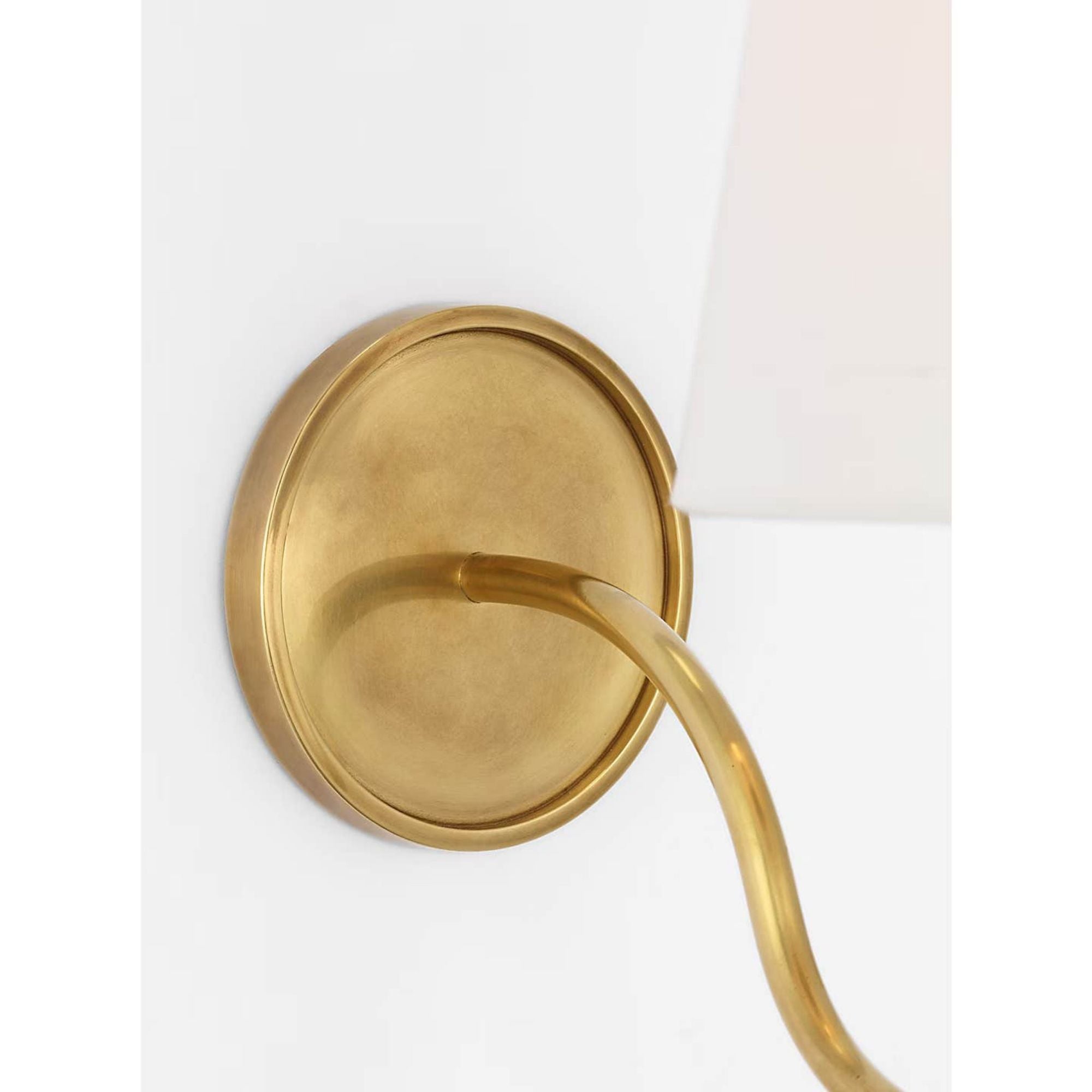 Amber Lewis Lyndsie Small Cordless Sconce in Hand-Rubbed Antique Brass with Linen Shade W6" x H10.75" x E10"