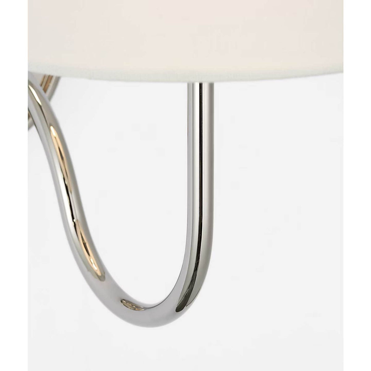Amber Lewis Lyndsie Small Cordless Sconce in Polished Nickel with Linen Shade W6" x H10.75" x E10"