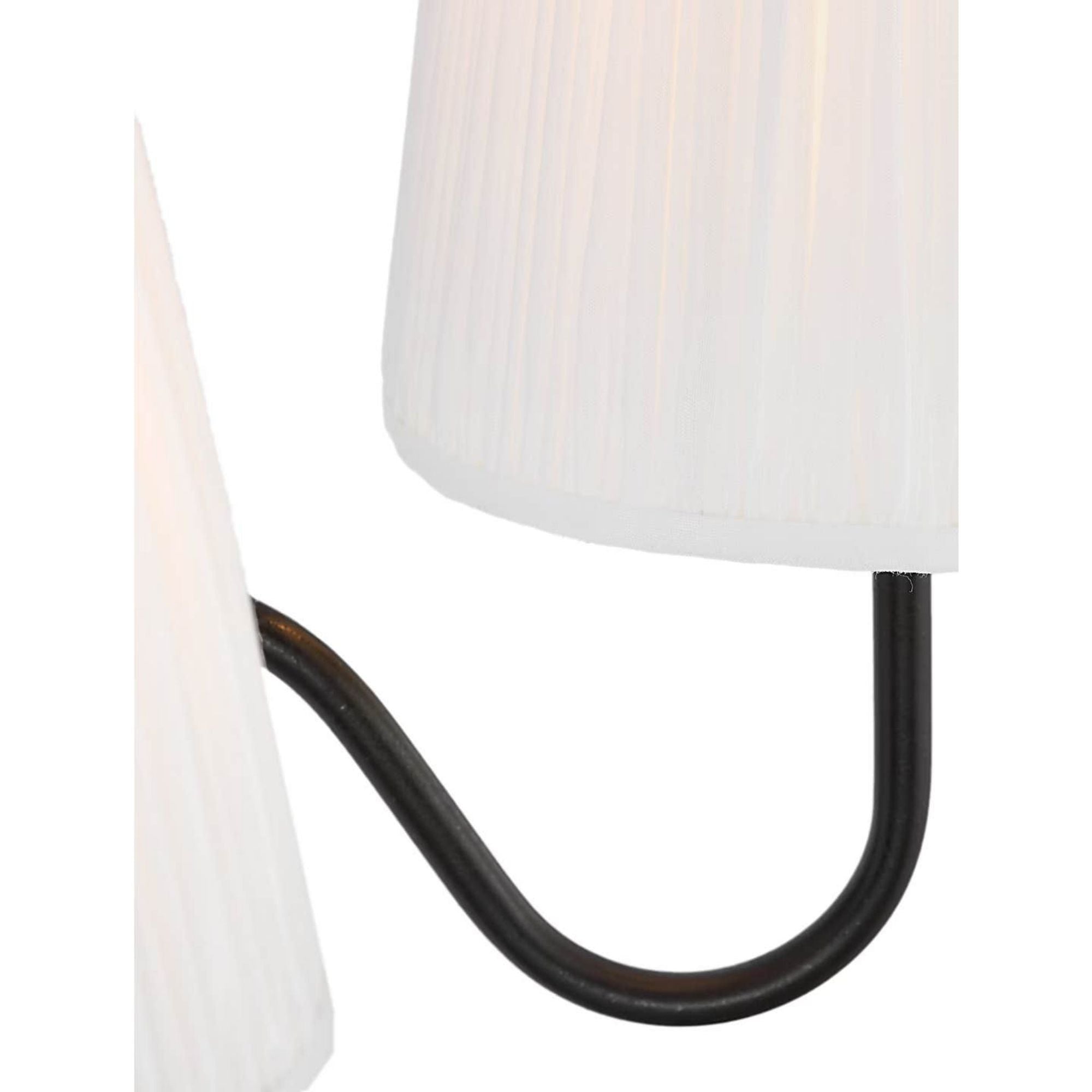 Amber Lewis Lyndsie 11" Double Sconce in Aged Iron with Silk Pleated Shades W16" x H10.75" x E9.5"