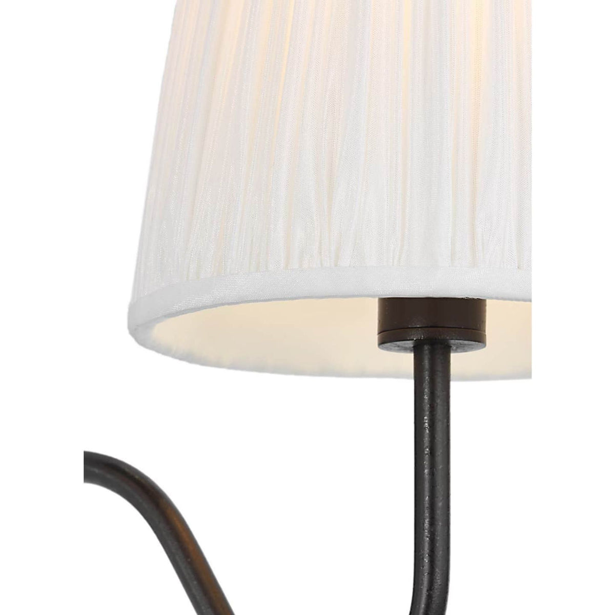 Amber Lewis Lyndsie 11" Double Sconce in Aged Iron with Silk Pleated Shades W16" x H10.75" x E9.5"