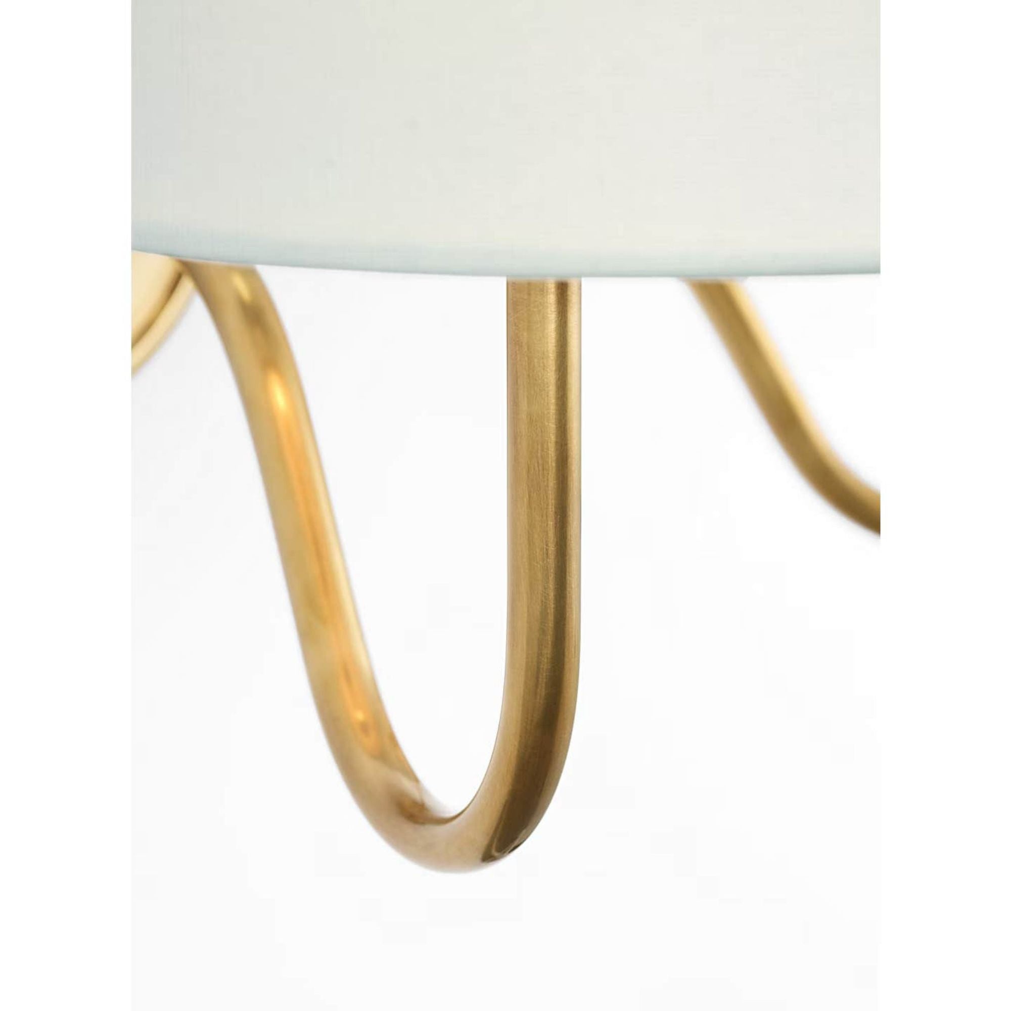 Amber Lewis Lyndsie 11" Double Sconce in Hand-Rubbed Antique Brass with Linen Shades W16" x H10.75" x E9.5"