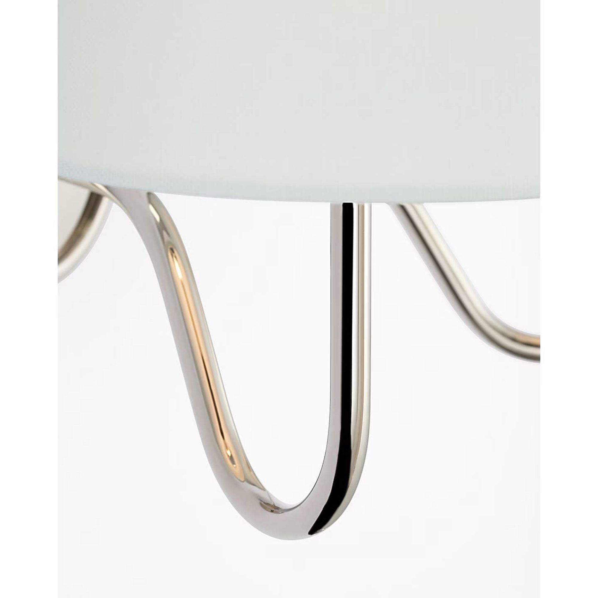 Amber Lewis Lyndsie 11" Double Sconce in Polished Nickel with Linen Shades W16" x H10.75" x E9.5"