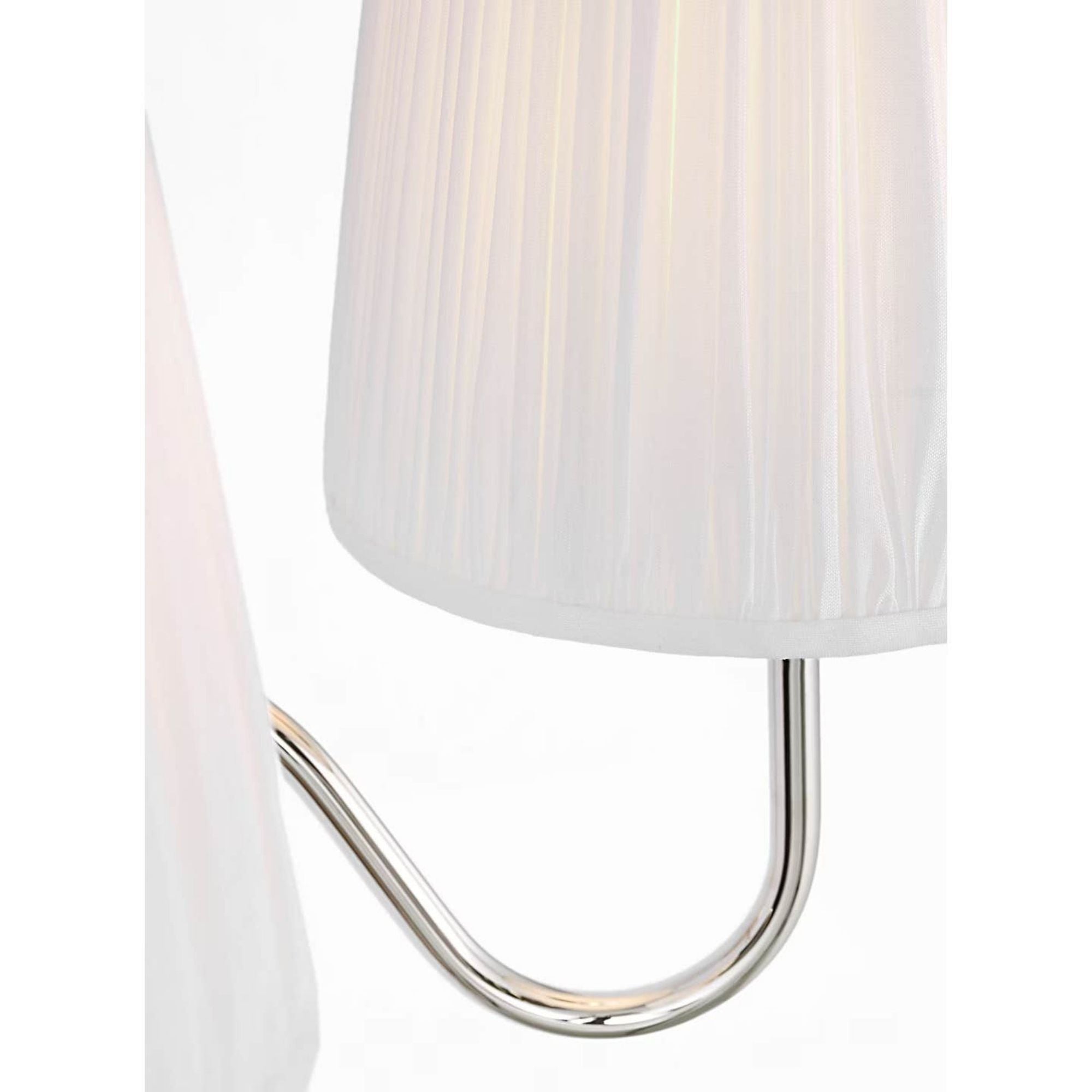 Amber Lewis Lyndsie 11" Double Sconce in Polished Nickel with Silk Pleated Shades W16" x H10.75" x E9.5"