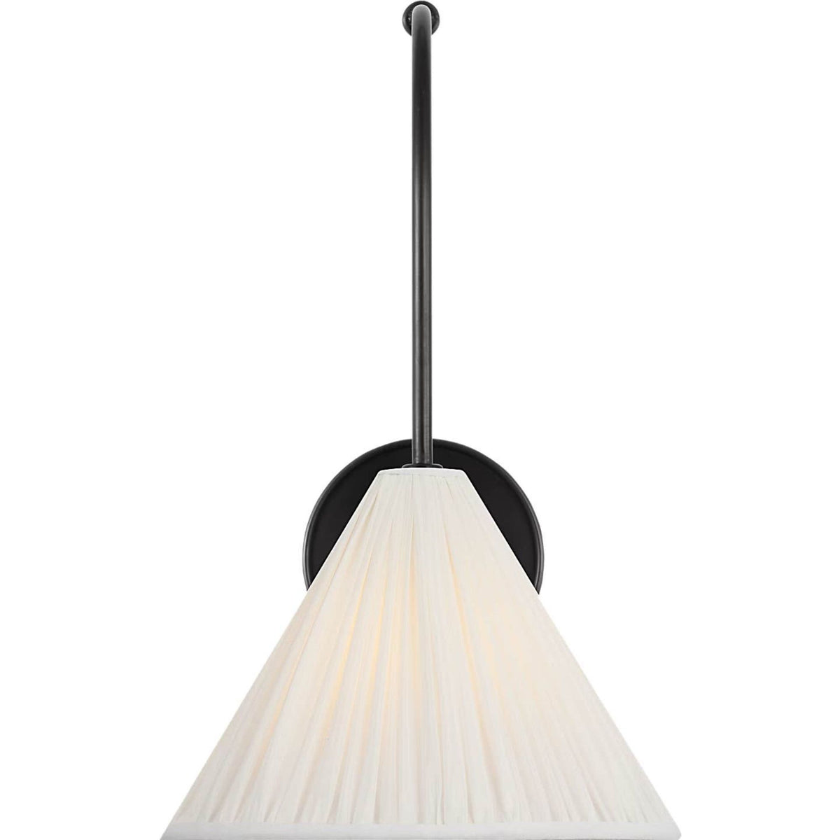 Amber Lewis Malia 14" Arched Wall Light in Bronze with Silk Pleated Shade W8" x H13.75" x E14"