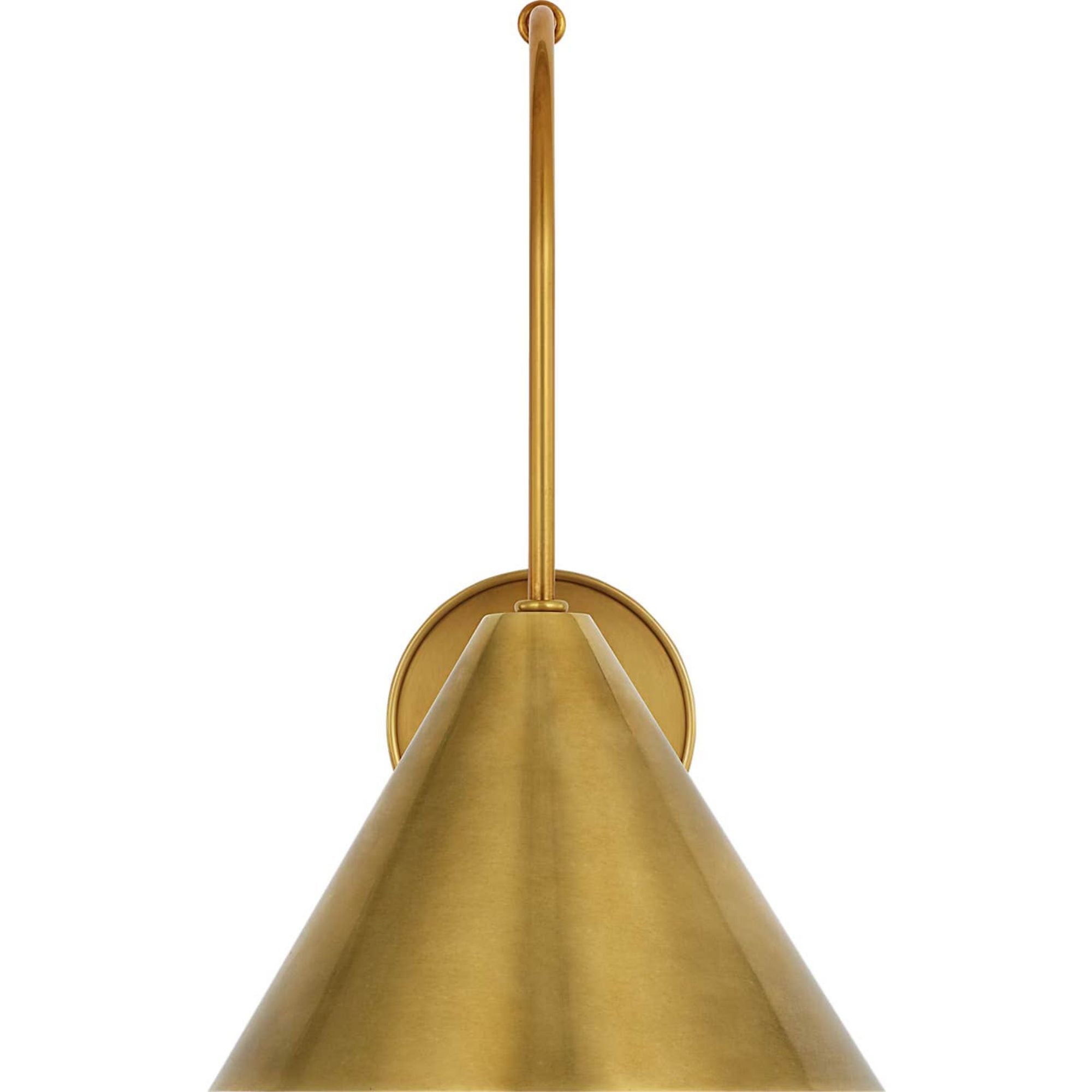 Amber Lewis Malia 14" Arched Wall Light in Hand-Rubbed Antique Brass with Hand-Rubbed Antique Brass Shade W8" x H13.75" x E14"