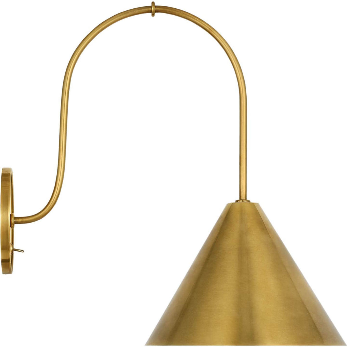 Amber Lewis Malia 14" Arched Wall Light in Hand-Rubbed Antique Brass with Hand-Rubbed Antique Brass Shade W8" x H13.75" x E14"
