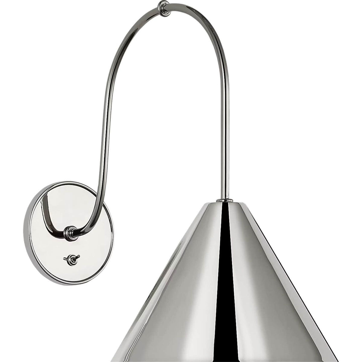 Amber Lewis Malia 14" Arched Wall Light in Polished Nickel with Polished Nickel Shade W8" x H13.75" x E14"
