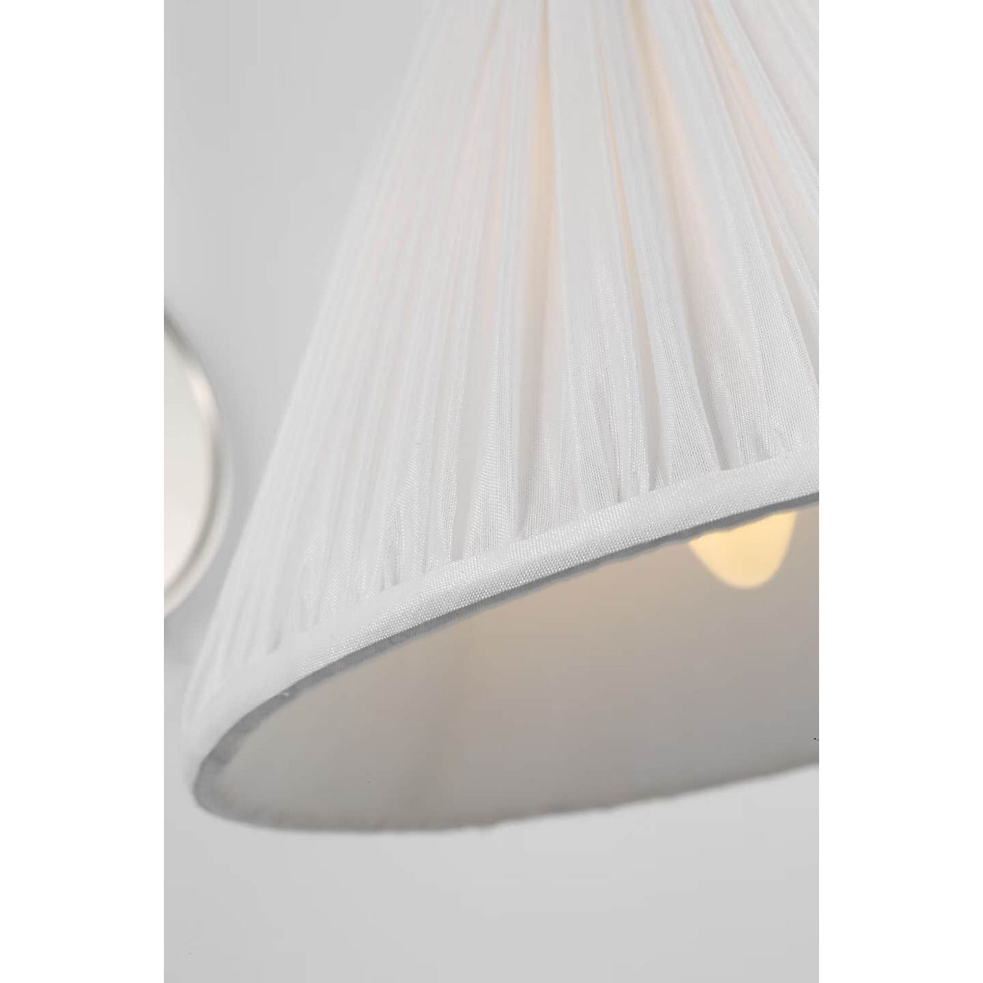 Amber Lewis Malia 14" Arched Wall Light in Polished Nickel with Silk Pleated Shade W8" x H13.75" x E14"