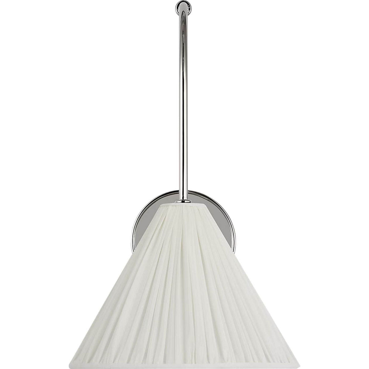 Amber Lewis Malia 14" Arched Wall Light in Polished Nickel with Silk Pleated Shade W8" x H13.75" x E14"