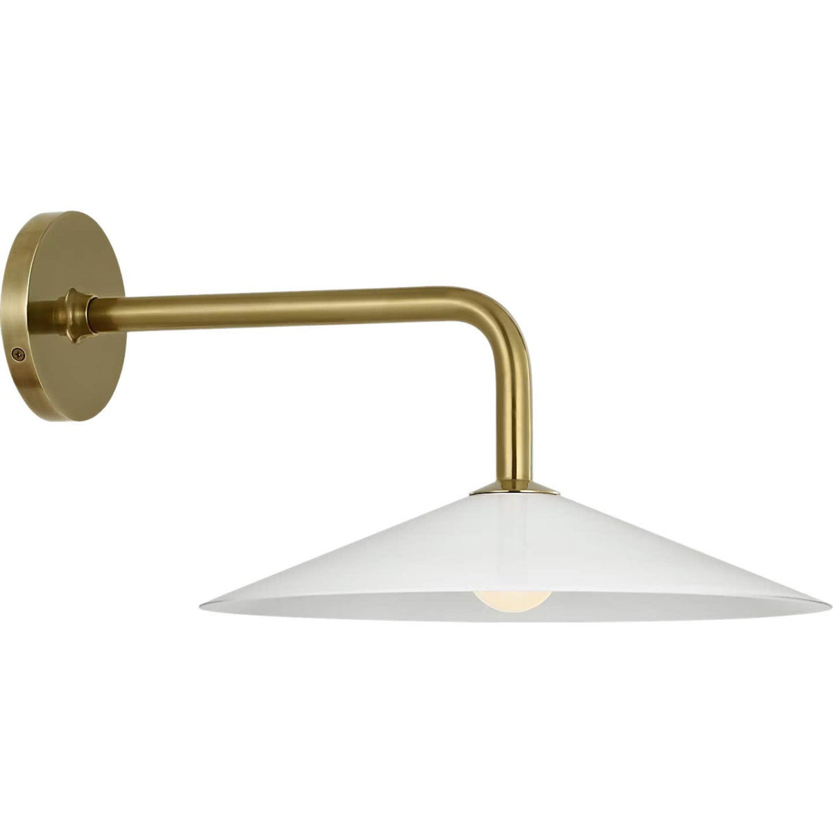 Amber Lewis Ponce 9" Sconce in Hand-Rubbed Antique Brass with Milk White Glass Shade W13" x H8.5" x E17"