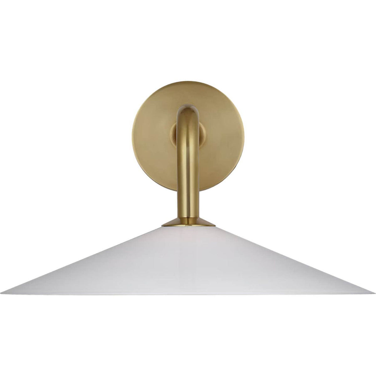Amber Lewis Ponce 9" Sconce in Hand-Rubbed Antique Brass with Milk White Glass Shade W13" x H8.5" x E17"