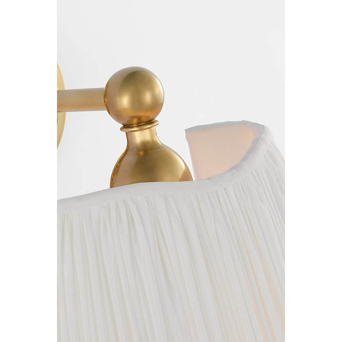 Amber Lewis Matos 11" Sconce in Hand-Rubbed Antique Brass with Silk Pleat Shade W10" x H11.25" x E8.75"