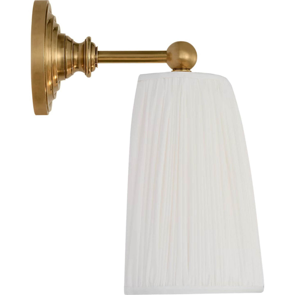 Amber Lewis Matos 11" Sconce in Hand-Rubbed Antique Brass with Silk Pleat Shade W10" x H11.25" x E8.75"