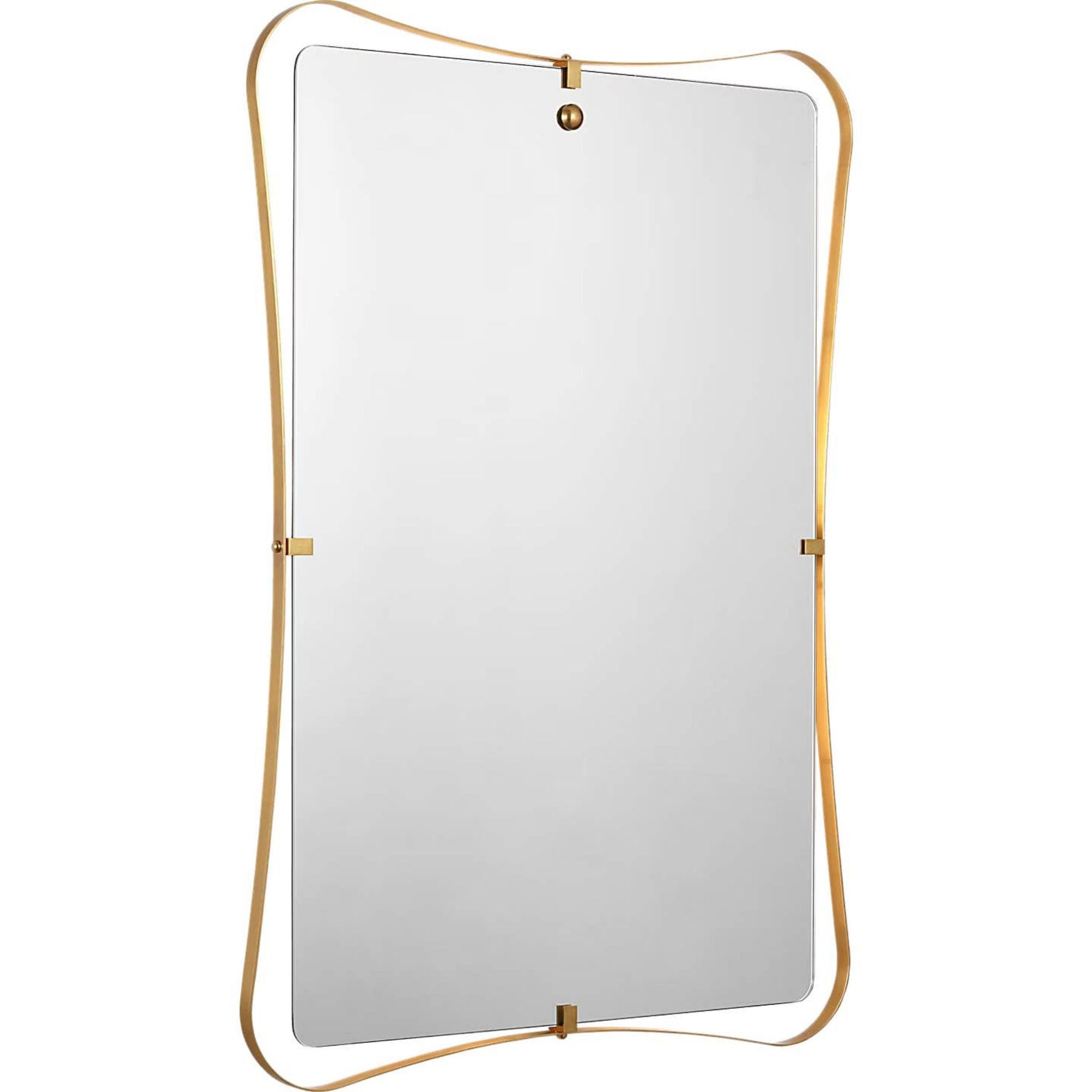 Amber Lewis Barnes 27" Backlit Mirror in Hand-Rubbed Antique Brass W27.25" x H39.25" x E1.5"