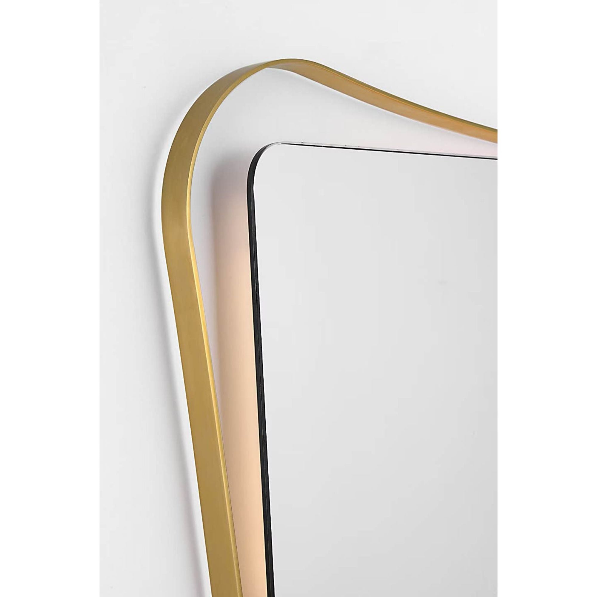 Amber Lewis Barnes 27" Backlit Mirror in Hand-Rubbed Antique Brass W27.25" x H39.25" x E1.5"