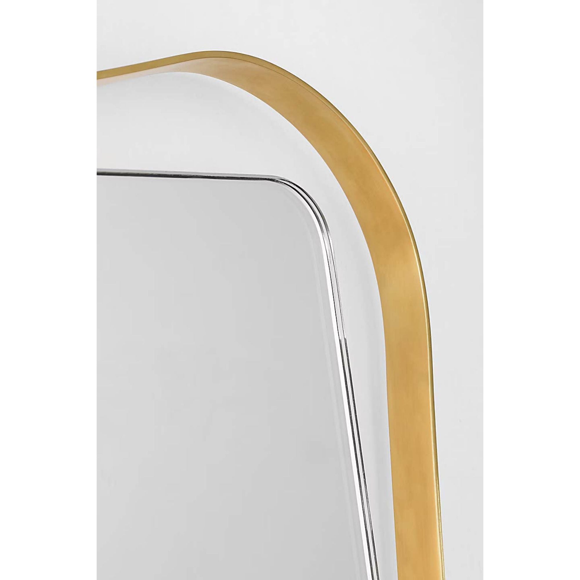 Amber Lewis Barnes 27" Backlit Mirror in Hand-Rubbed Antique Brass W27.25" x H39.25" x E1.5"