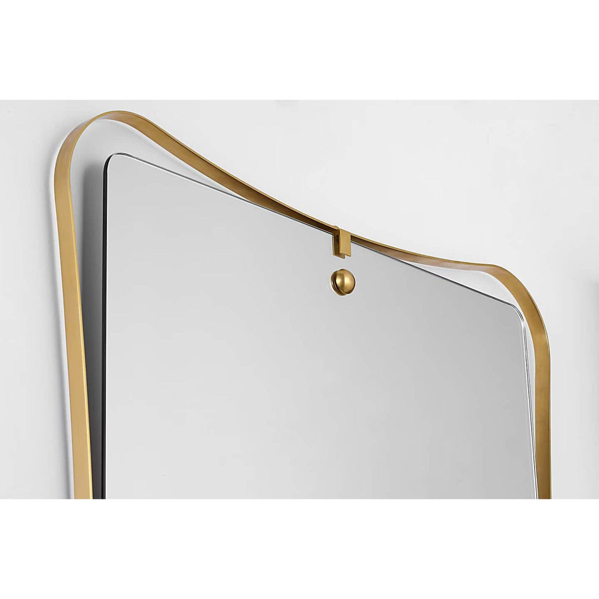 Amber Lewis Barnes 27" Backlit Mirror in Hand-Rubbed Antique Brass W27.25" x H39.25" x E1.5"