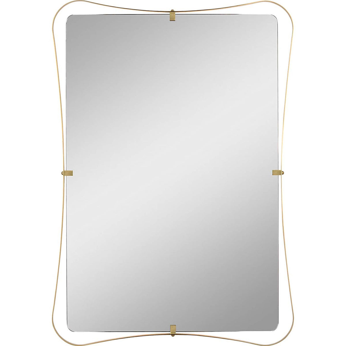 Amber Lewis Barnes 27" Backlit Mirror in Hand-Rubbed Antique Brass W27.25" x H39.25" x E1.5"