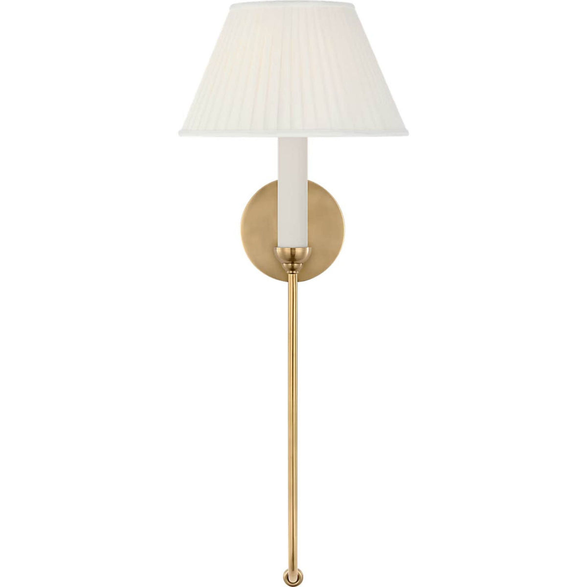 Amber Lewis Ingela 24" Single Sconce in Hand-Rubbed Antique Brass with Silk Pleat Shade W9" x H24" x E12"