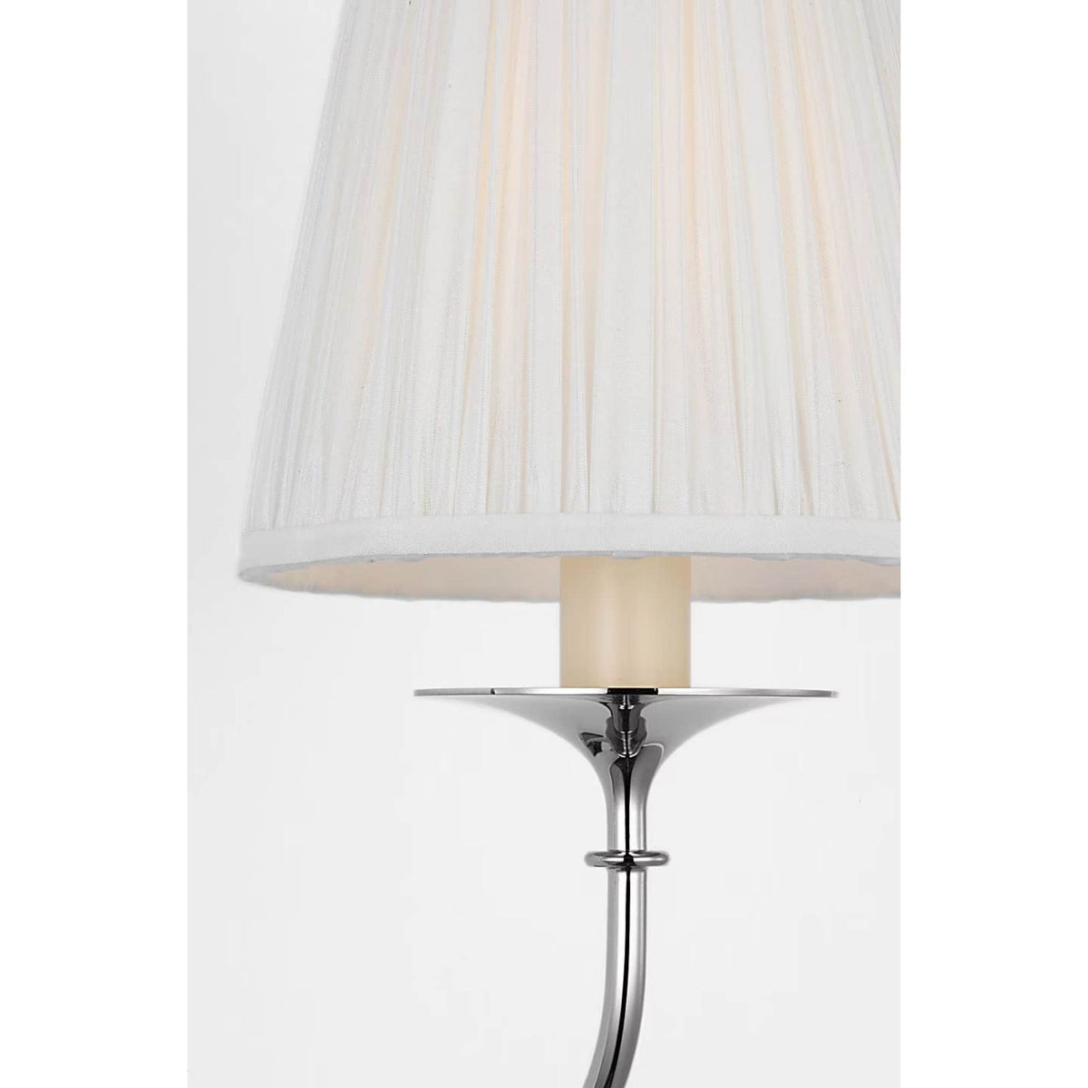 Amber Lewis Knox 19" Single Sconce in Polished Nickel with Silk Pleated W6" x H18.75" x E10"