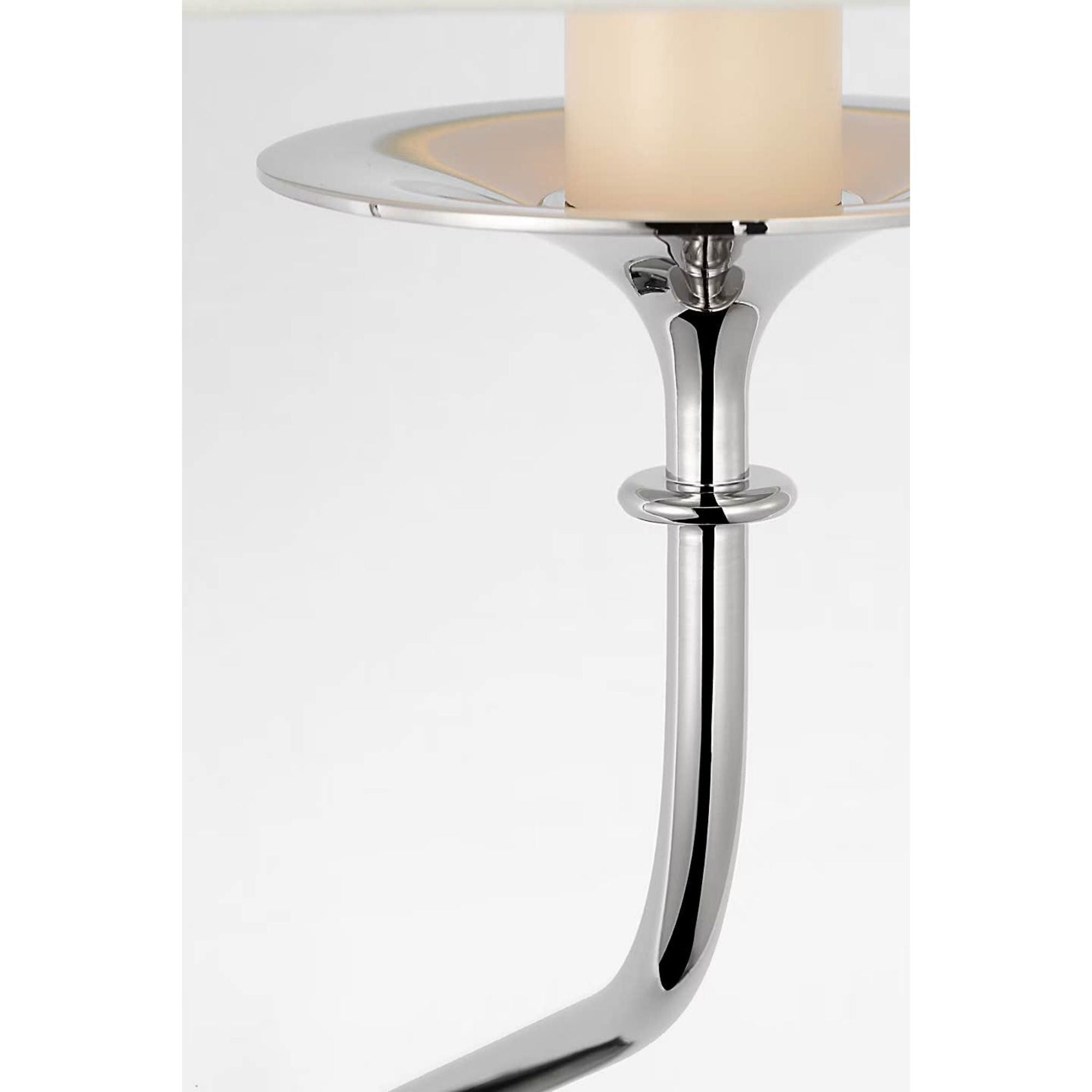 Amber Lewis Knox 19" Single Sconce in Polished Nickel with Silk Pleated W6" x H18.75" x E10"