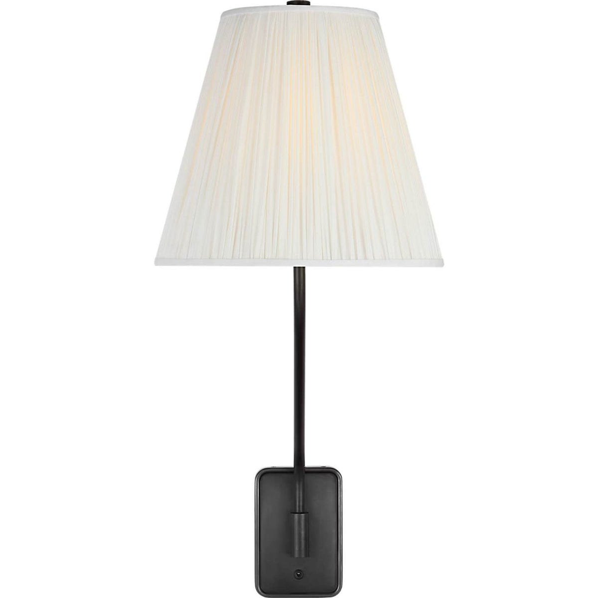 Amber Lewis Knox 26" Single Sconce in Bronze with Silk Pleated Shade W12" x H25.75" x E14"