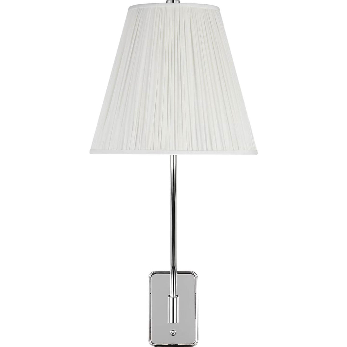 Amber Lewis Knox 26" Single Sconce in Polished Nickel with Silk Pleated Shade W12" x H25.75" x E14"