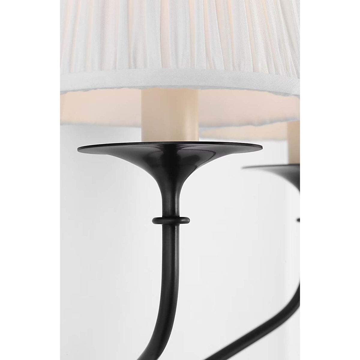 Amber Lewis Knox 19" Double Sconce in Bronze with Silk Pleated Shades W15.25" x H18.75" x E8"