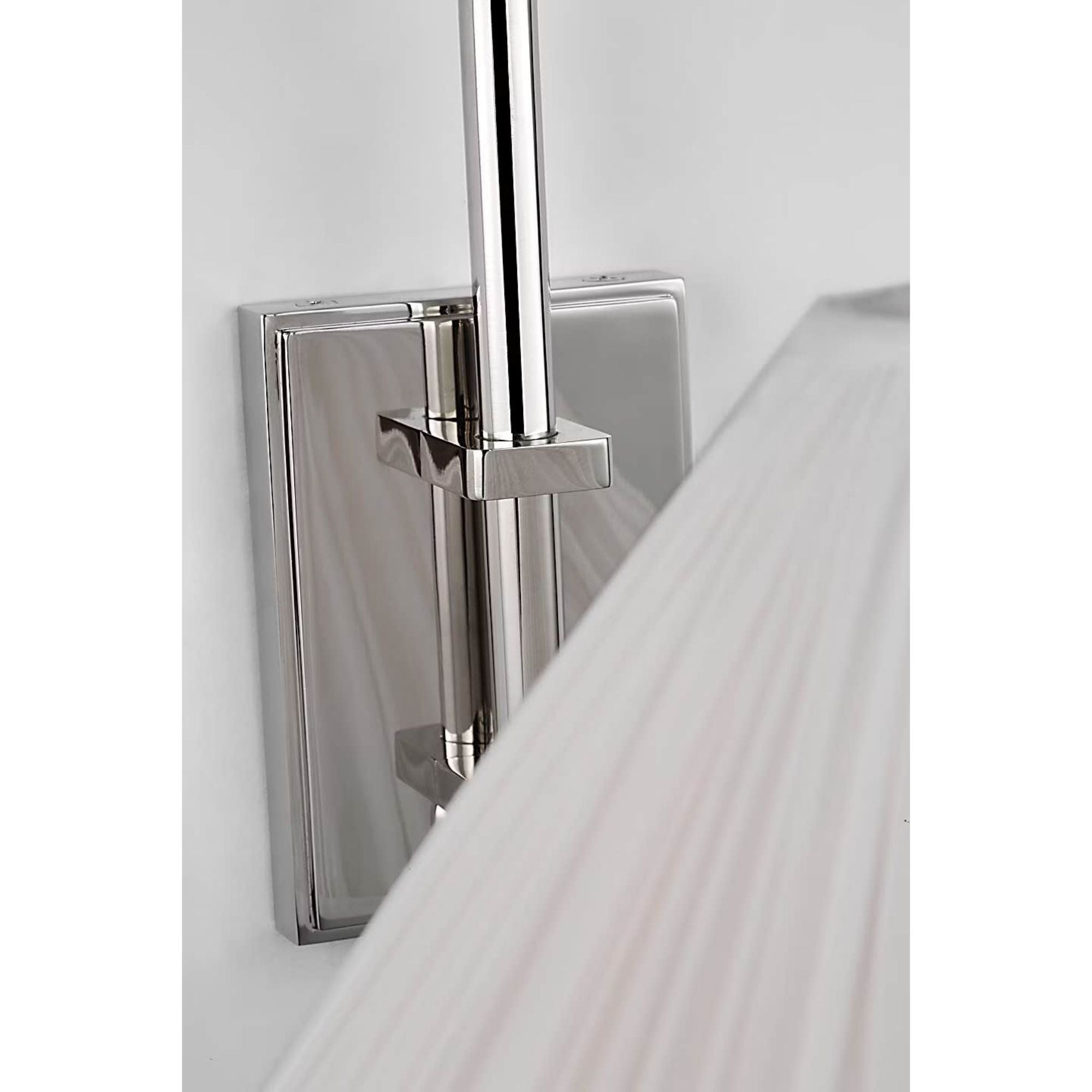 Amber Lewis Waylon 8" Articulating Sconce in Polished Nickel with Silk Pleated Shade W10" x H8.75" x E13"