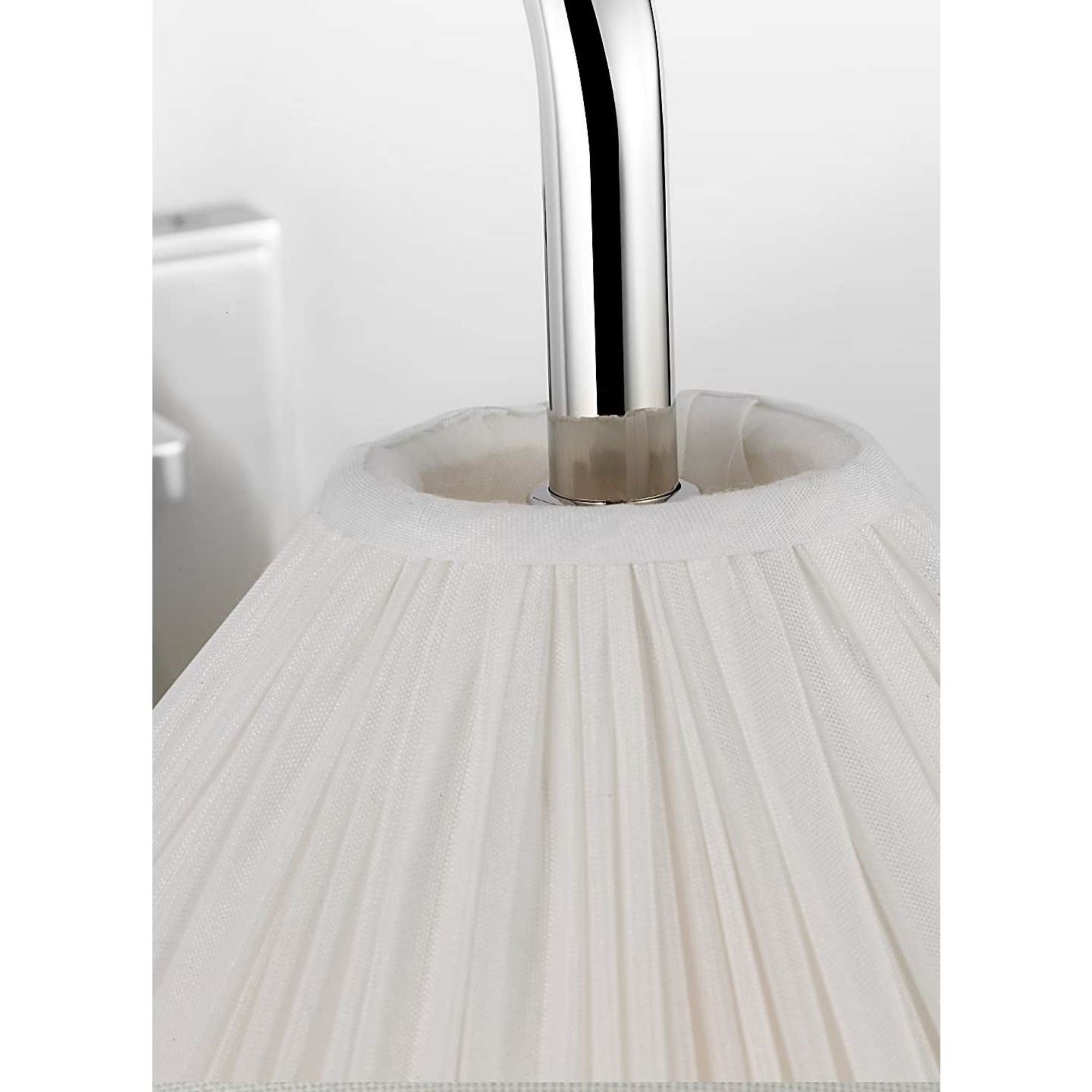 Amber Lewis Waylon 8" Articulating Sconce in Polished Nickel with Silk Pleated Shade W10" x H8.75" x E13"