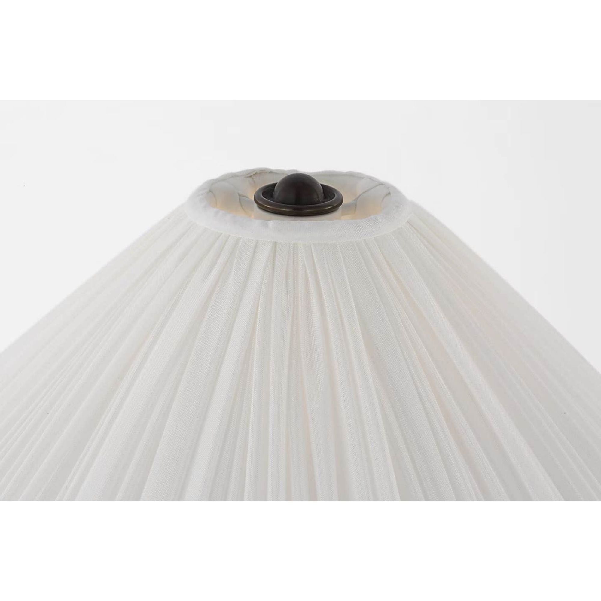 Amber Lewis Soren 23" Table Lamp in Bronze with Silk Pleated Shade W12" x H23.5"