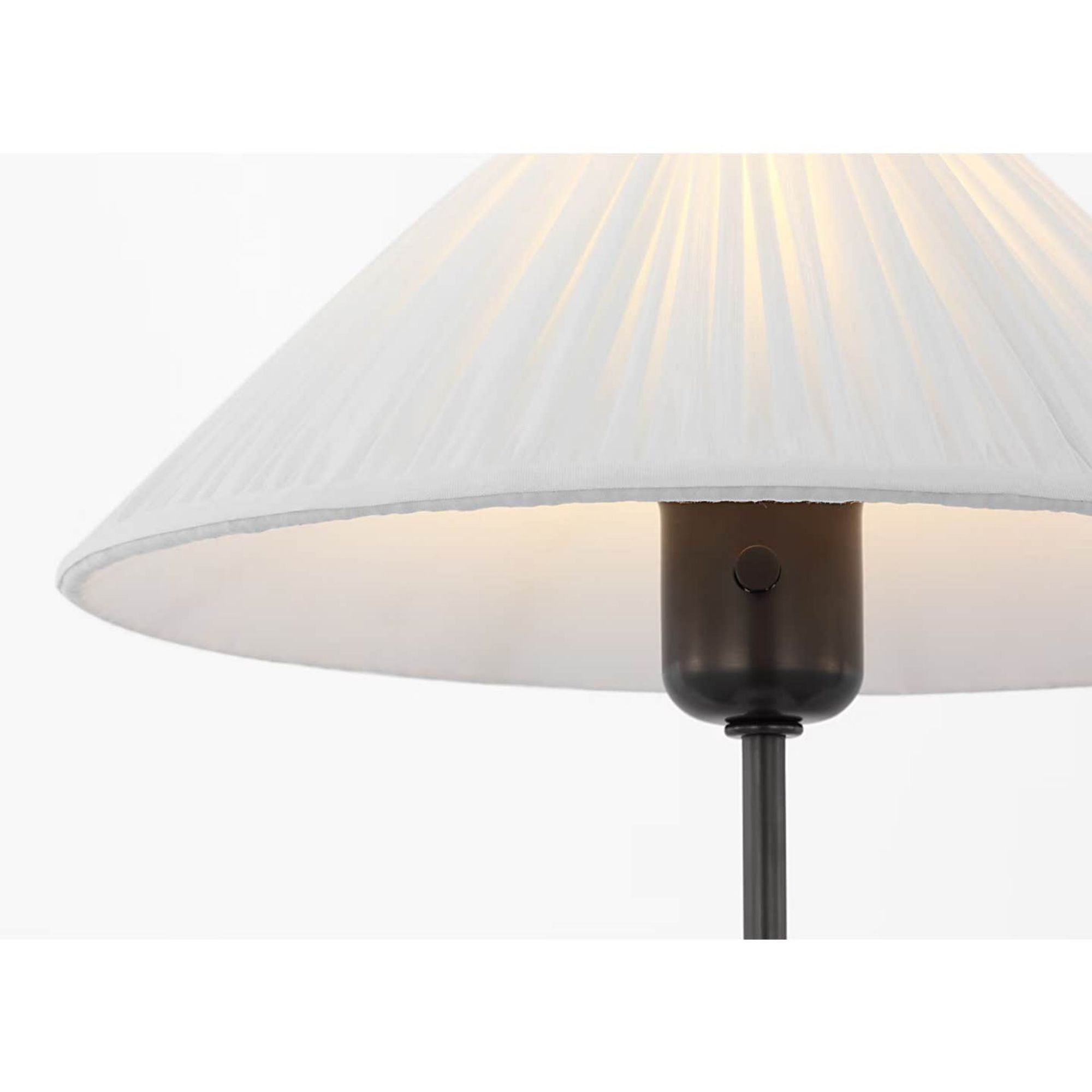 Amber Lewis Soren 23" Table Lamp in Bronze with Silk Pleated Shade W12" x H23.5"