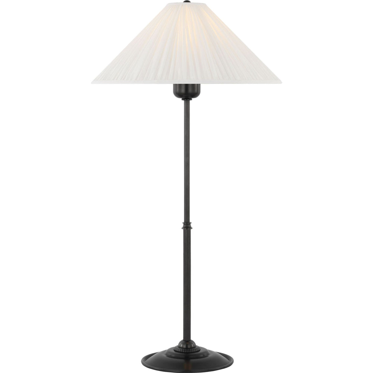 Amber Lewis Soren 23" Table Lamp in Bronze with Silk Pleated Shade W12" x H23.5"
