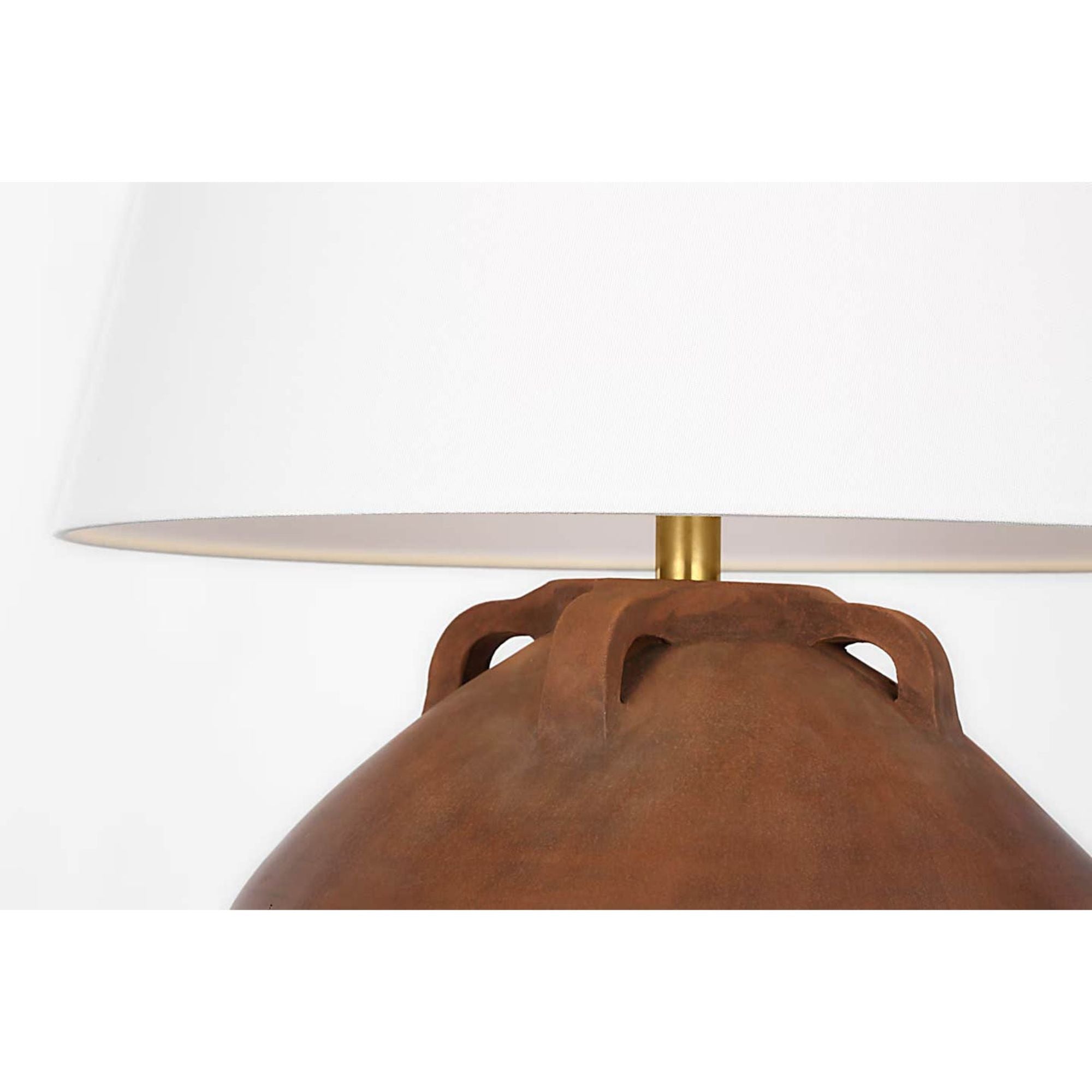 Amber Lewis Brewer 25" Table Lamp in Natural Terracotta with Linen Shade W19.5" x H25"