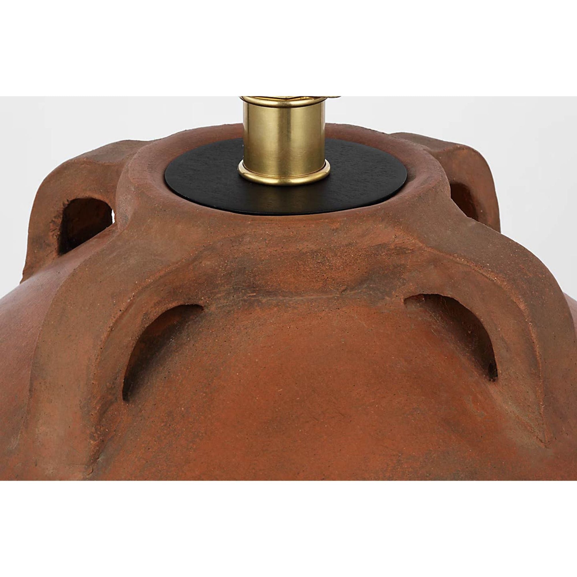 Amber Lewis Brewer 25" Table Lamp in Natural Terracotta with Linen Shade W19.5" x H25"