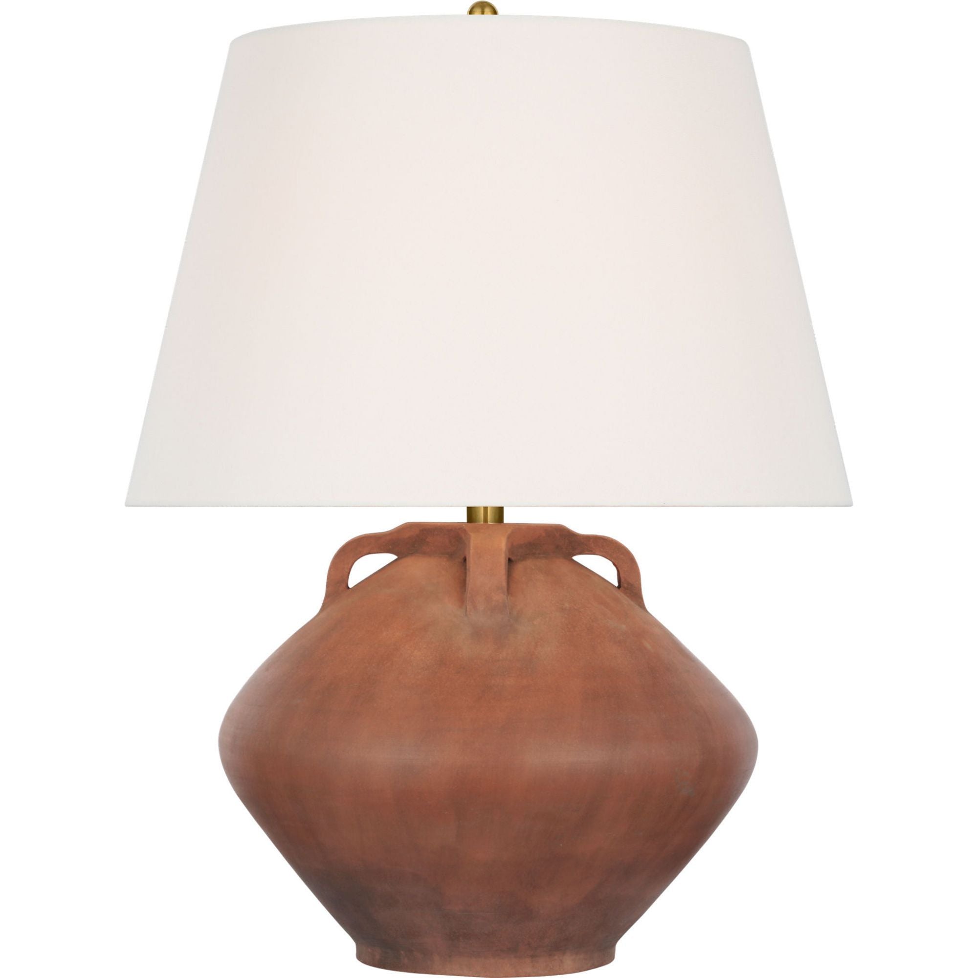 Amber Lewis Brewer 25" Table Lamp in Natural Terracotta with Linen Shade W19.5" x H25"