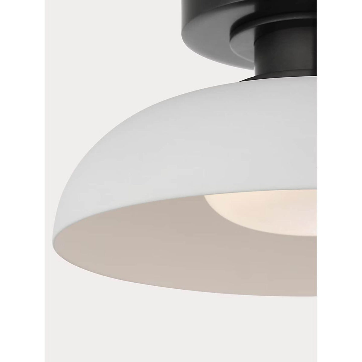 Amber Lewis Cyrus 8" Flush Mount in Bronze and Matte White with White Glass W8" x H4"