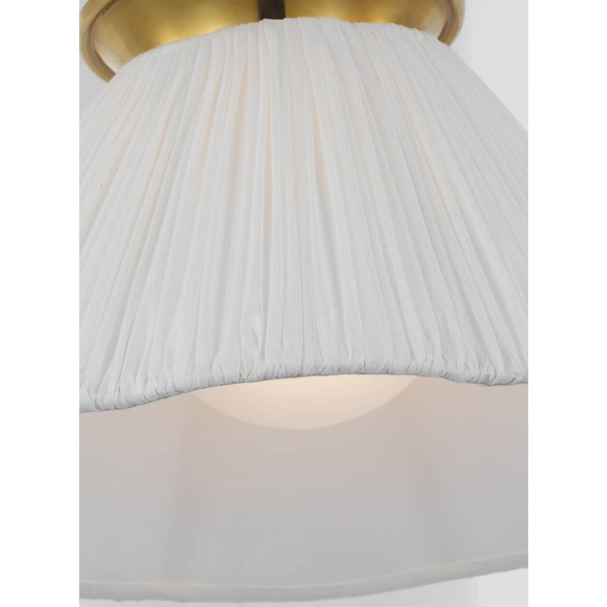 Amber Lewis Bradley 12" Flush Mount in Hand-Rubbed Antique Brass with Scalloped Silk Pleated Shade W12" x H6.75"