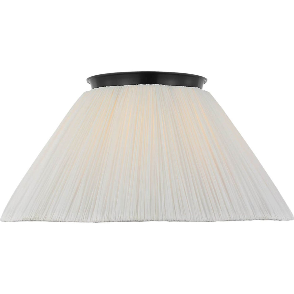 Amber Lewis Bradley 24" Flush Mount in Bronze with Scalloped Silk Pleated Shade W24" x H11.5"
