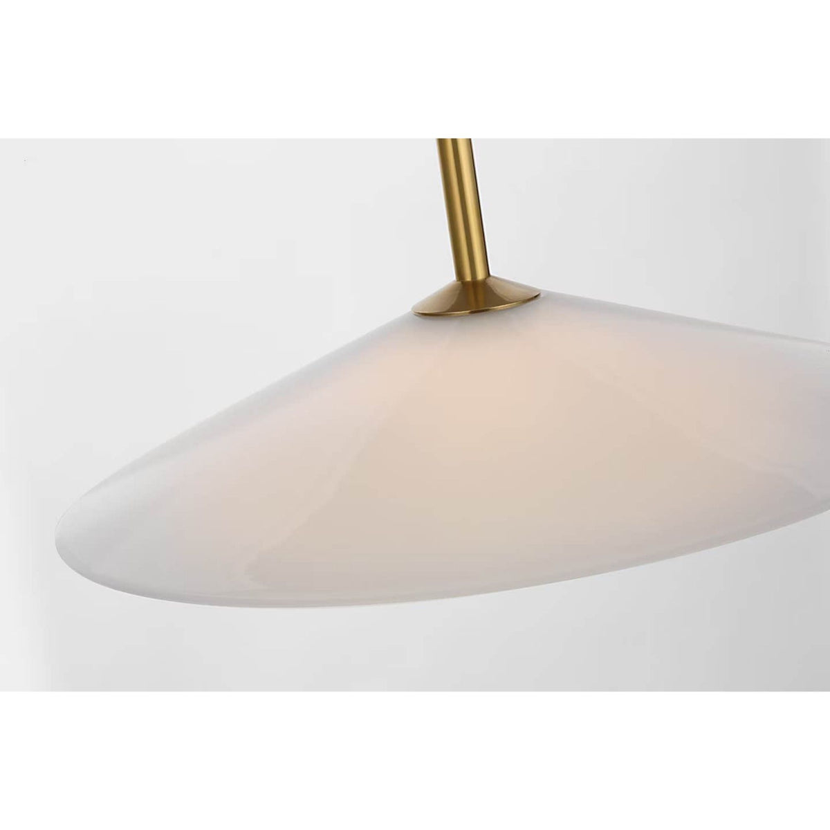 Amber Lewis Ponce 13" Pendant in Hand-Rubbed Antique Brass with Milk White Glass W13"