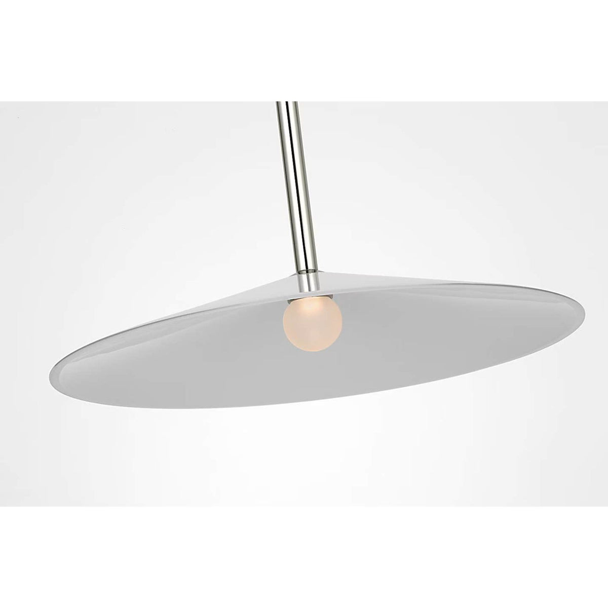 Amber Lewis Ponce 18" Pendant in Polished Nickel with Milk White Glass Shade W18"