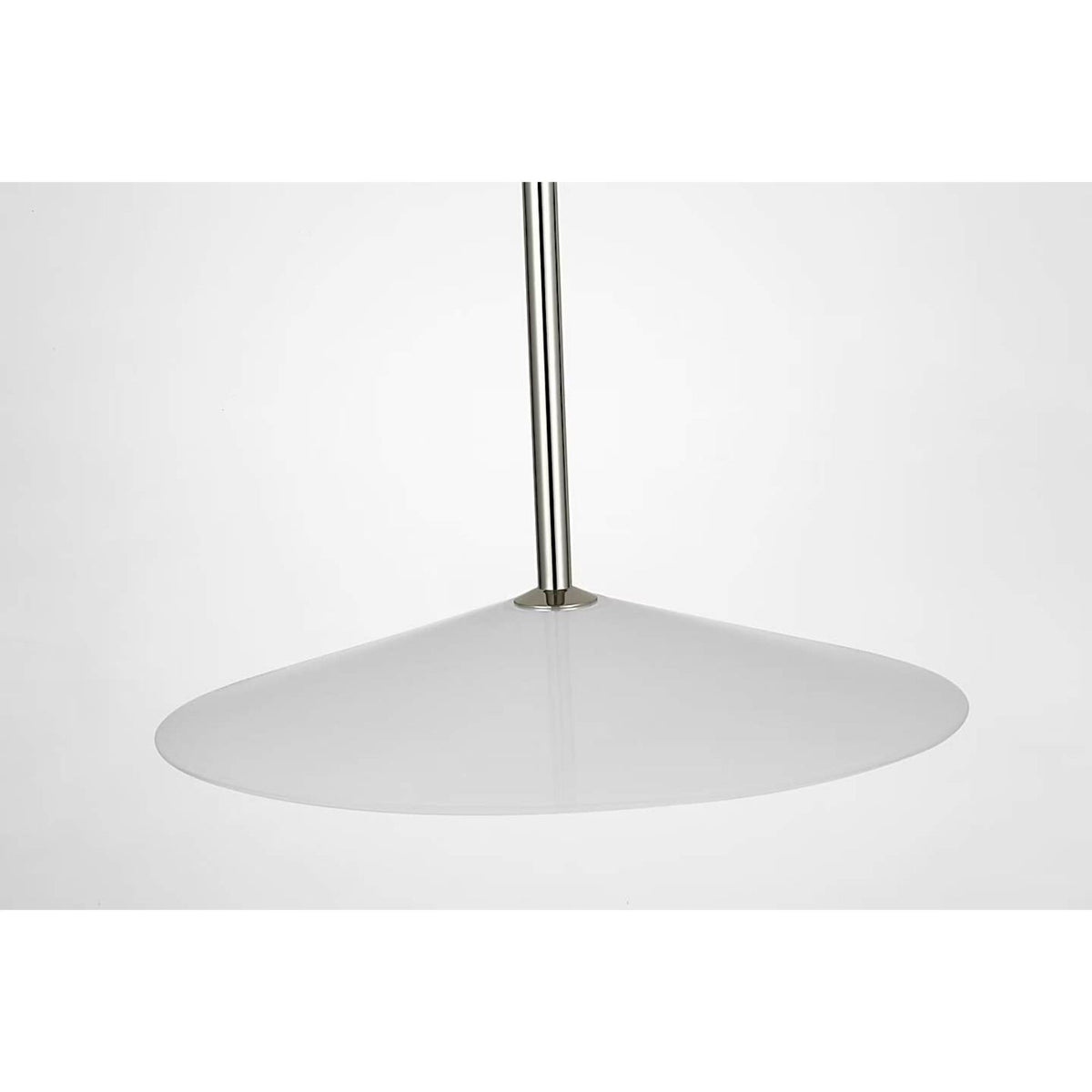 Amber Lewis Ponce 18" Pendant in Polished Nickel with Milk White Glass Shade W18"