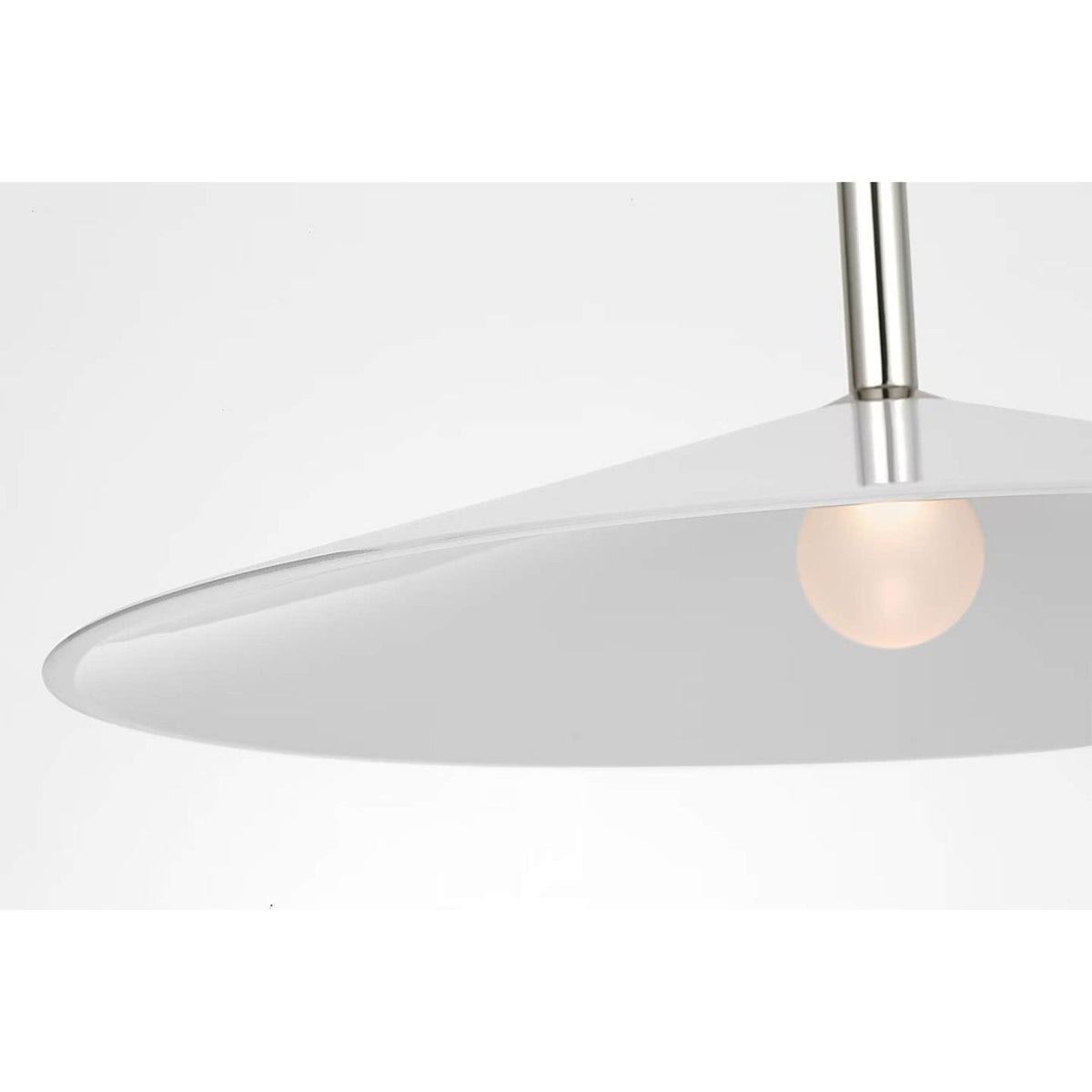 Amber Lewis Ponce 18" Pendant in Polished Nickel with Milk White Glass Shade W18"