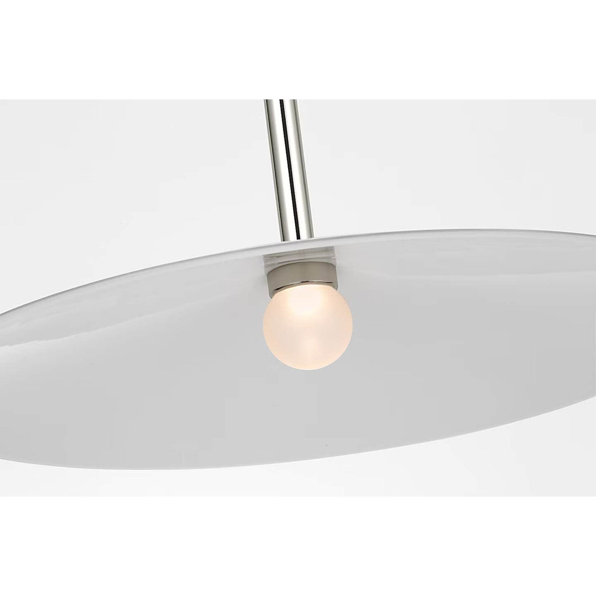 Amber Lewis Ponce 18" Pendant in Polished Nickel with Milk White Glass Shade W18"