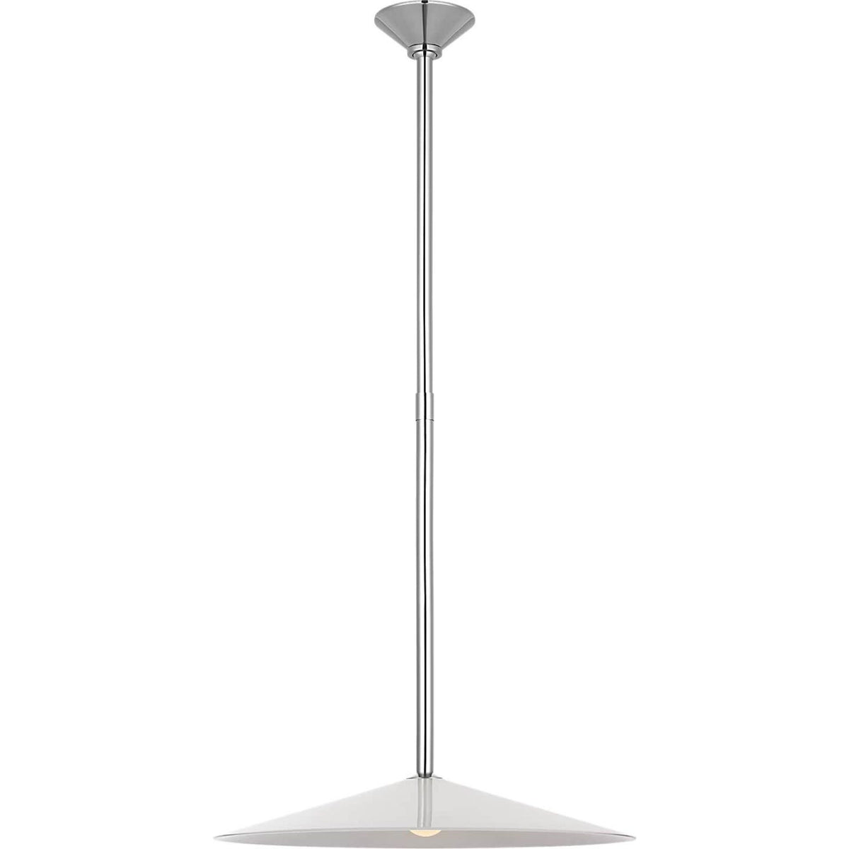 Amber Lewis Ponce 18" Pendant in Polished Nickel with Milk White Glass Shade W18"